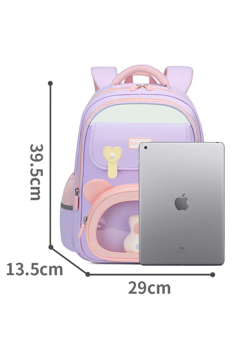 SUN EIGHT Premium 15.5-inch Light Weight School Backpack Water Resistant Polyester Kid’s Daypack for Girls, SE22260, Purple - Image 5